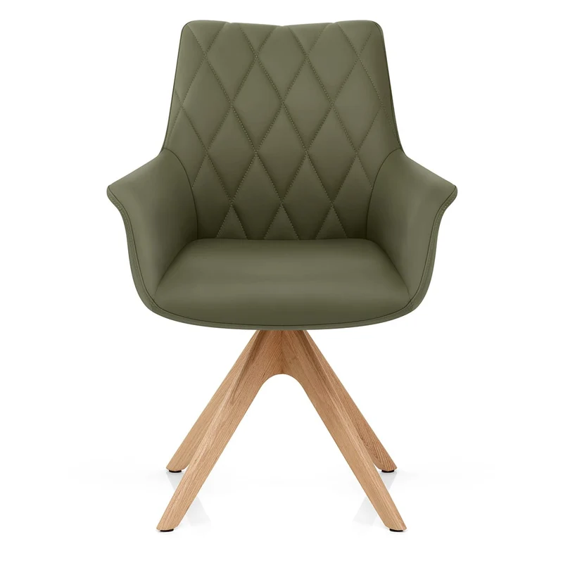 Chaise Cuir Veritable Bois - Portobello Vert