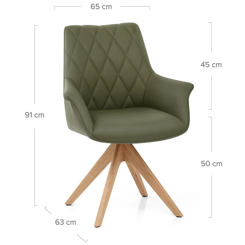 Chaise Cuir Veritable Bois - Portobello Vert