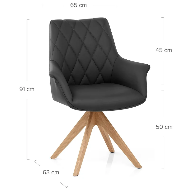 Chaise Cuir Veritable Bois - Portobello Noir