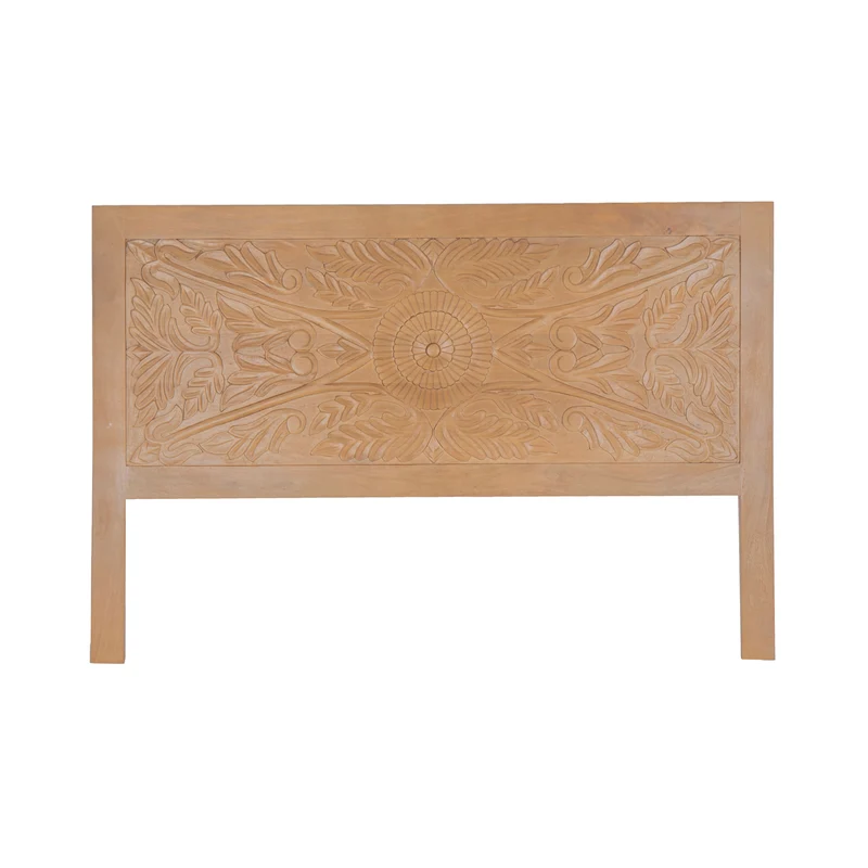 Tete de lit sculptée en bois massif manguier - Avrona