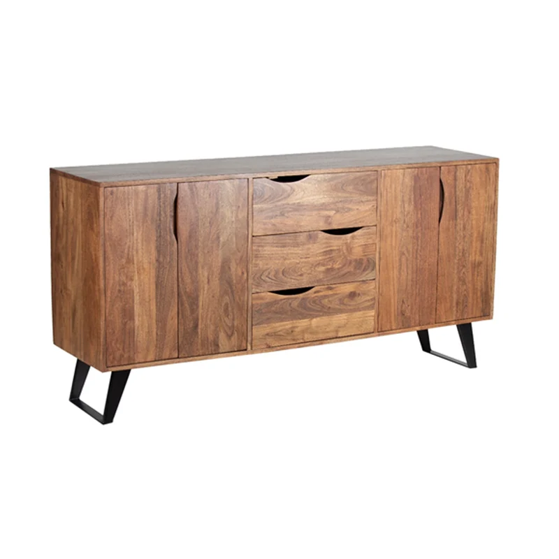 Buffet bas 4 portes 3 tiroirs en bois massif acacia - Bunting