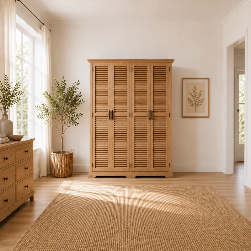 Armoire 4 portes bois massif en manguier – Paran