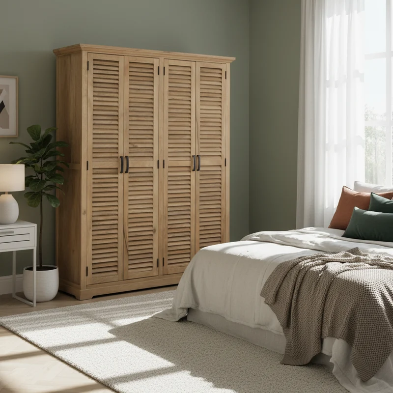 Armoire 4 portes bois massif en manguier – Paran
