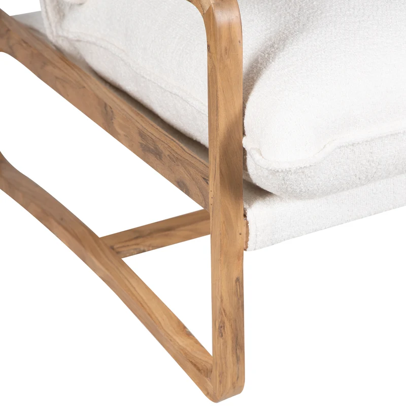Fauteuil tissu bouclette blanc | Lucca