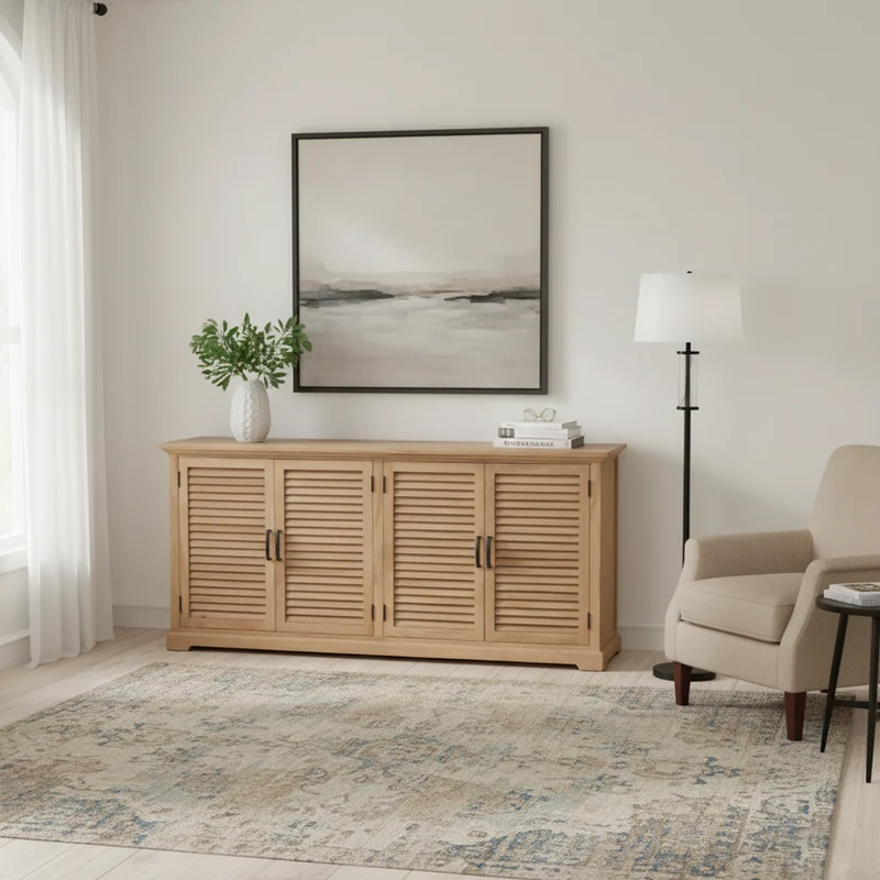 Buffet à 4 portes bois massif en manguier – Paran