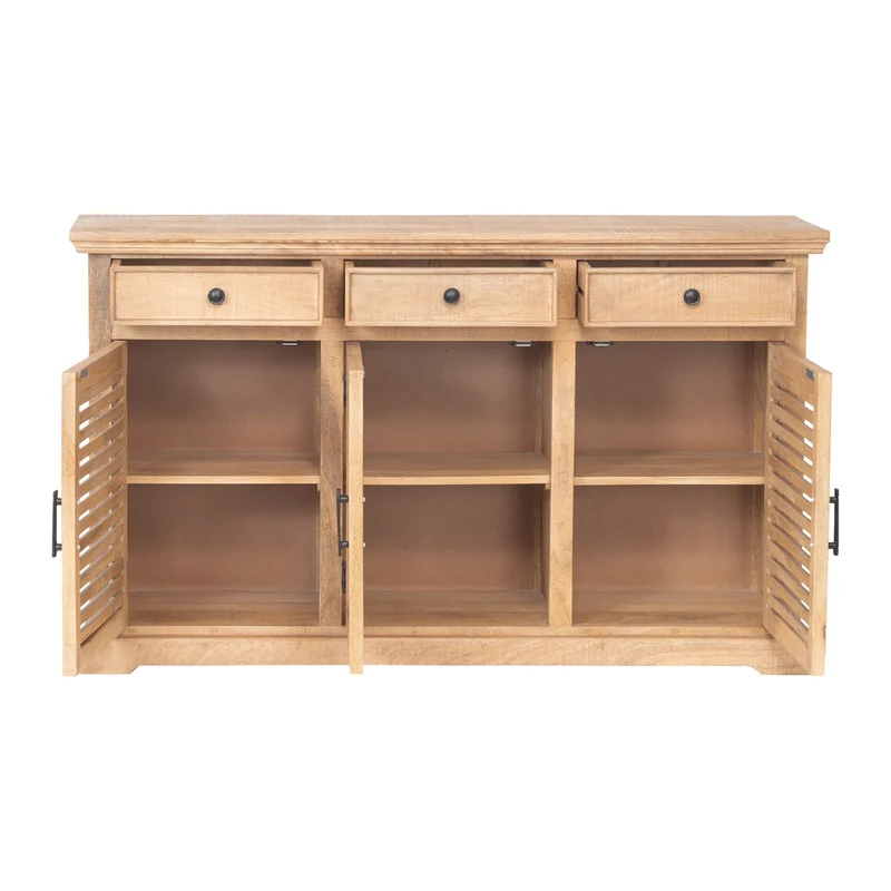 Buffet 3 tiroirs 3 portes bois massif en manguier – Paran