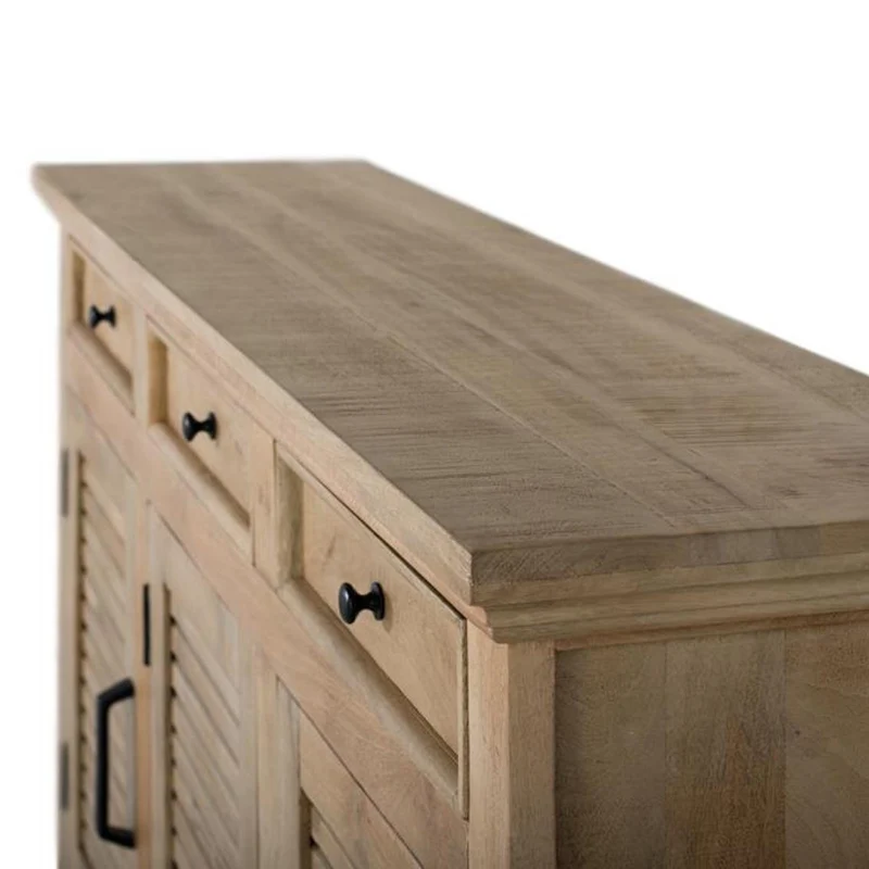 Buffet 3 tiroirs 3 portes bois massif en manguier – Paran