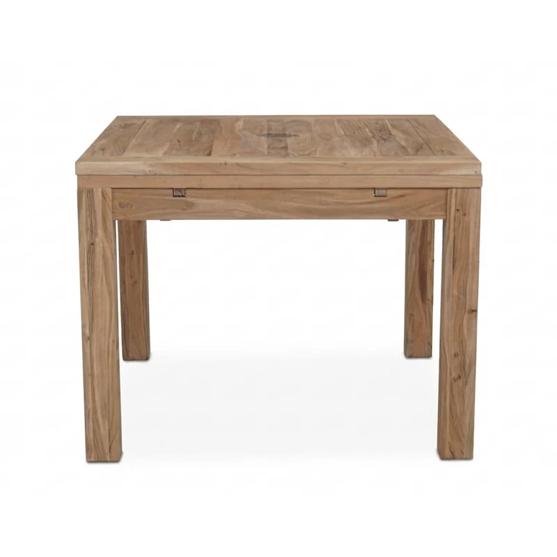 Grande table à manger carréé allonge 130 bois massif en Acacia naturelle – Gordon
