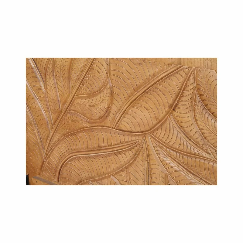Lit sculpté 160 cm en bois massif manguier - Floria