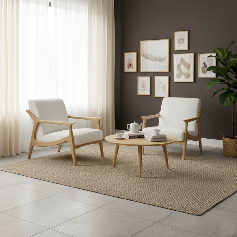 Fauteuil tissu bouclette blanc | Jade