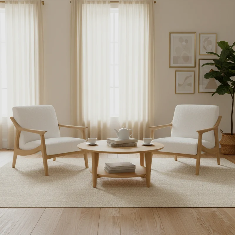 Fauteuil tissu bouclette blanc | Jade