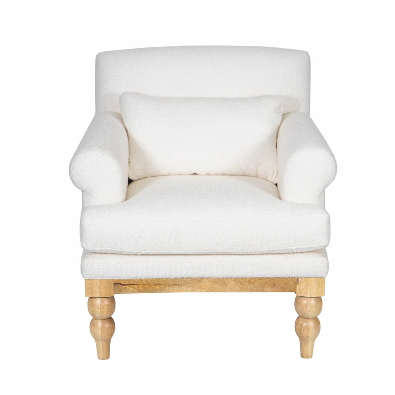 Fauteuil tissu bouclette blanc | Teddy