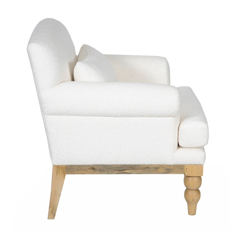 Fauteuil tissu bouclette blanc | Teddy