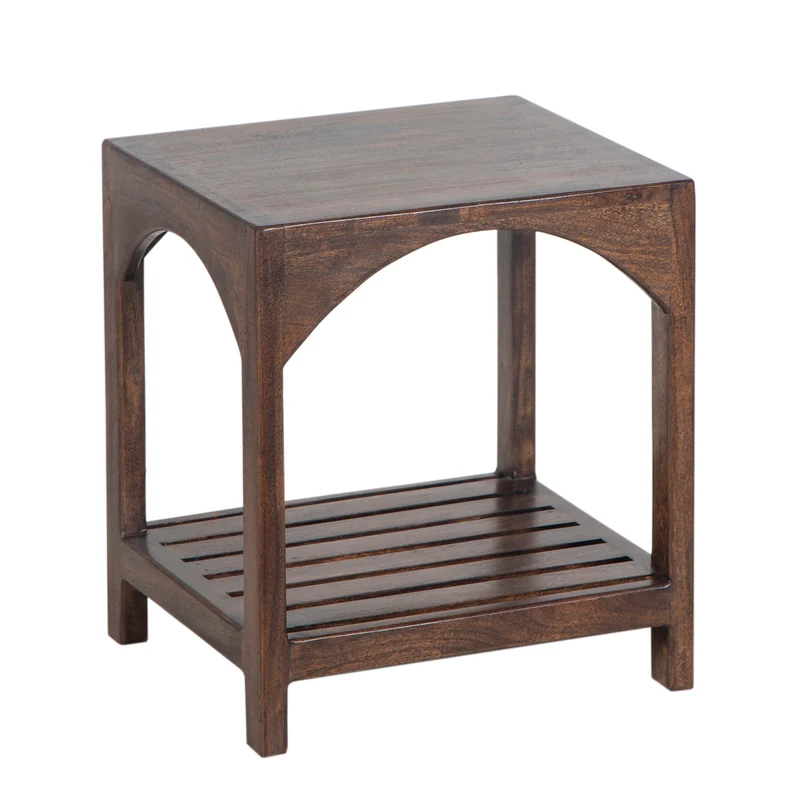 Tabouret avec etagere a lattes | Acacia Hiputa