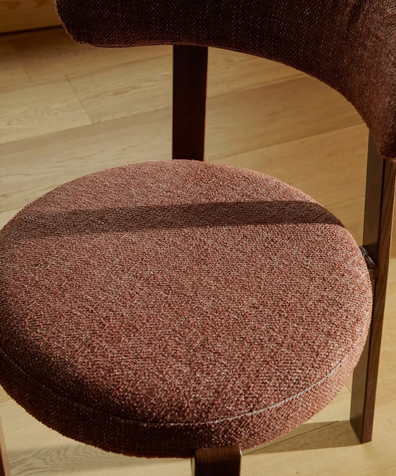Silla de Comedor Tapizada y en Metal efecto Madera Aura