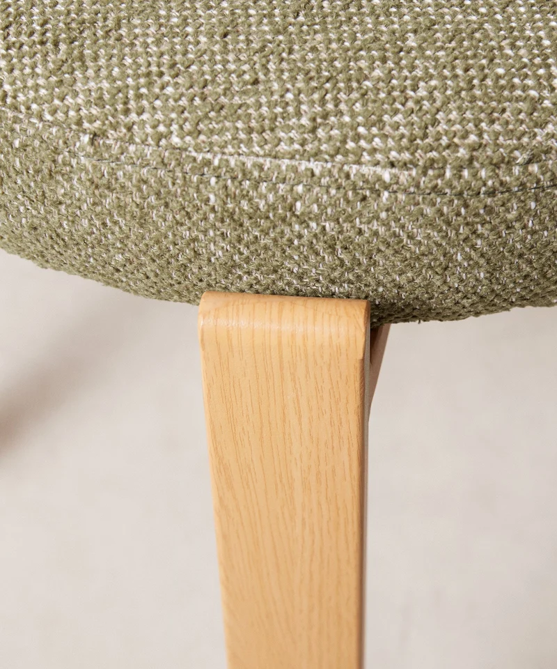 Silla de Comedor Tapizada y en Metal efecto Madera Aura