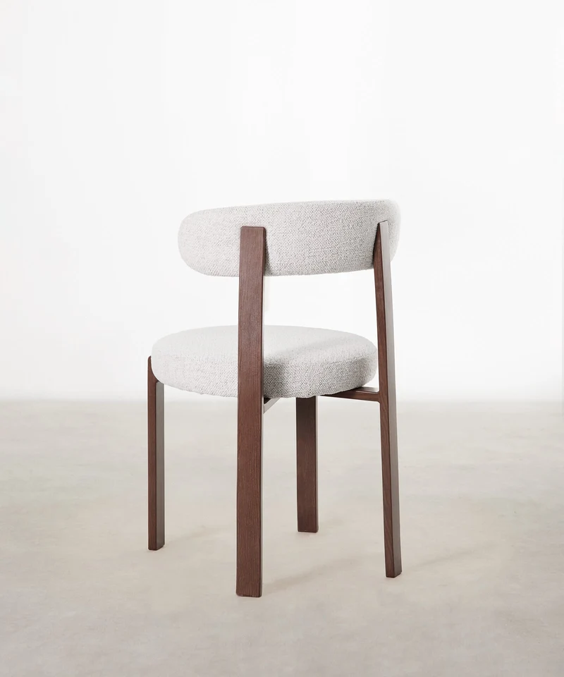 Silla de Comedor Tapizada y en Metal efecto Madera Aura