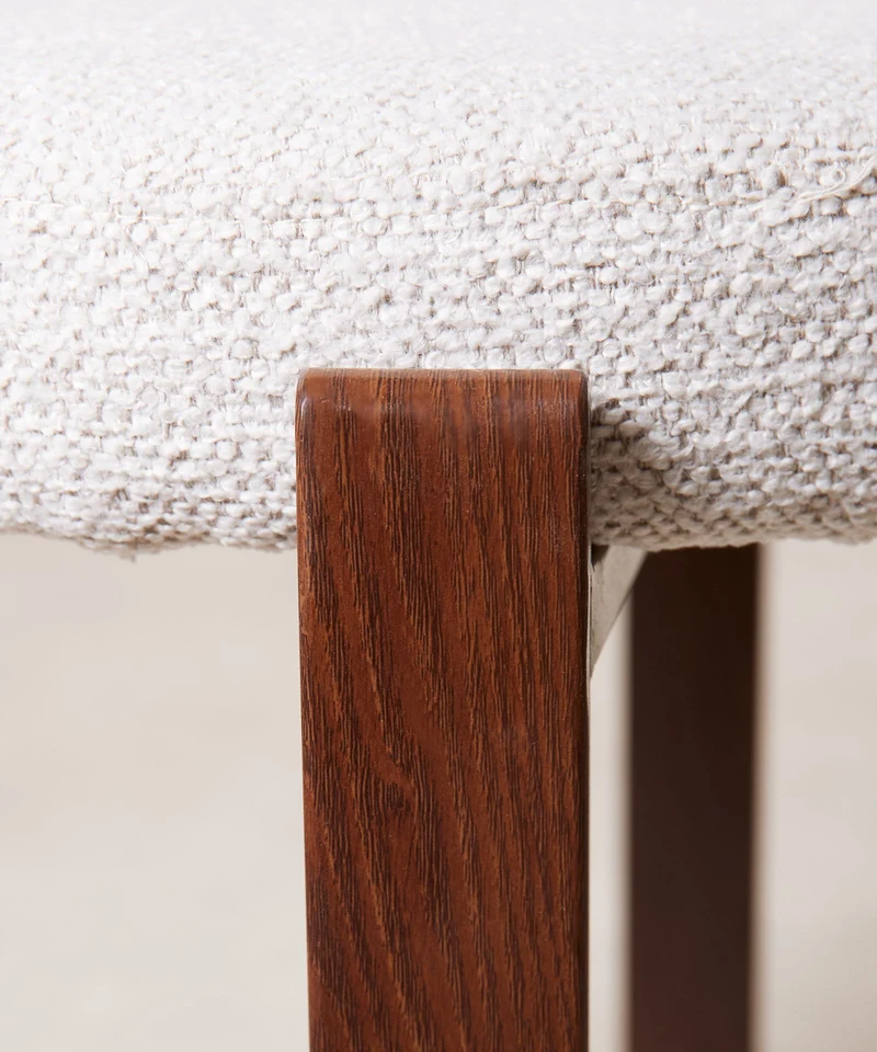 Silla de Comedor Tapizada y en Metal efecto Madera Aura