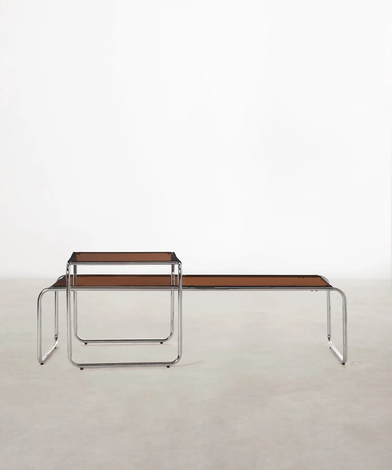 Mesa de Centro en Acero y Cristal Templado Lesvos