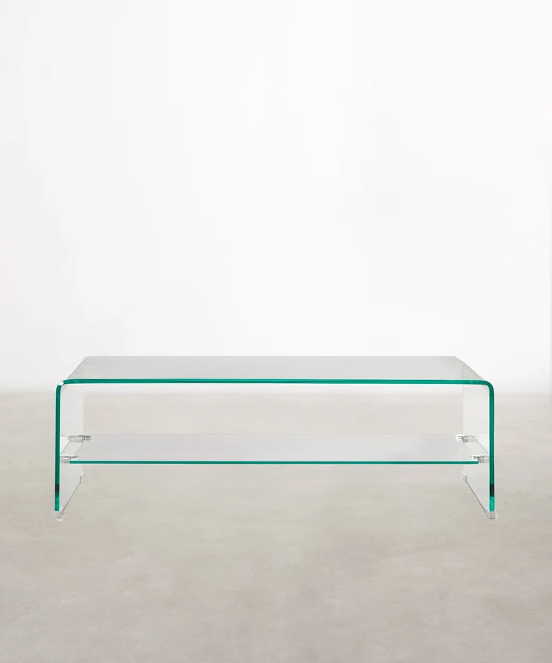 Mesa Centro de Cristal Templado Olivier (110x55 cm)