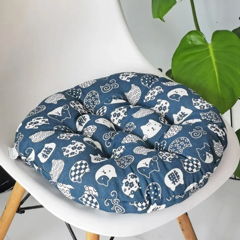 Galette de Chaise Ronde 45 cm Bleue