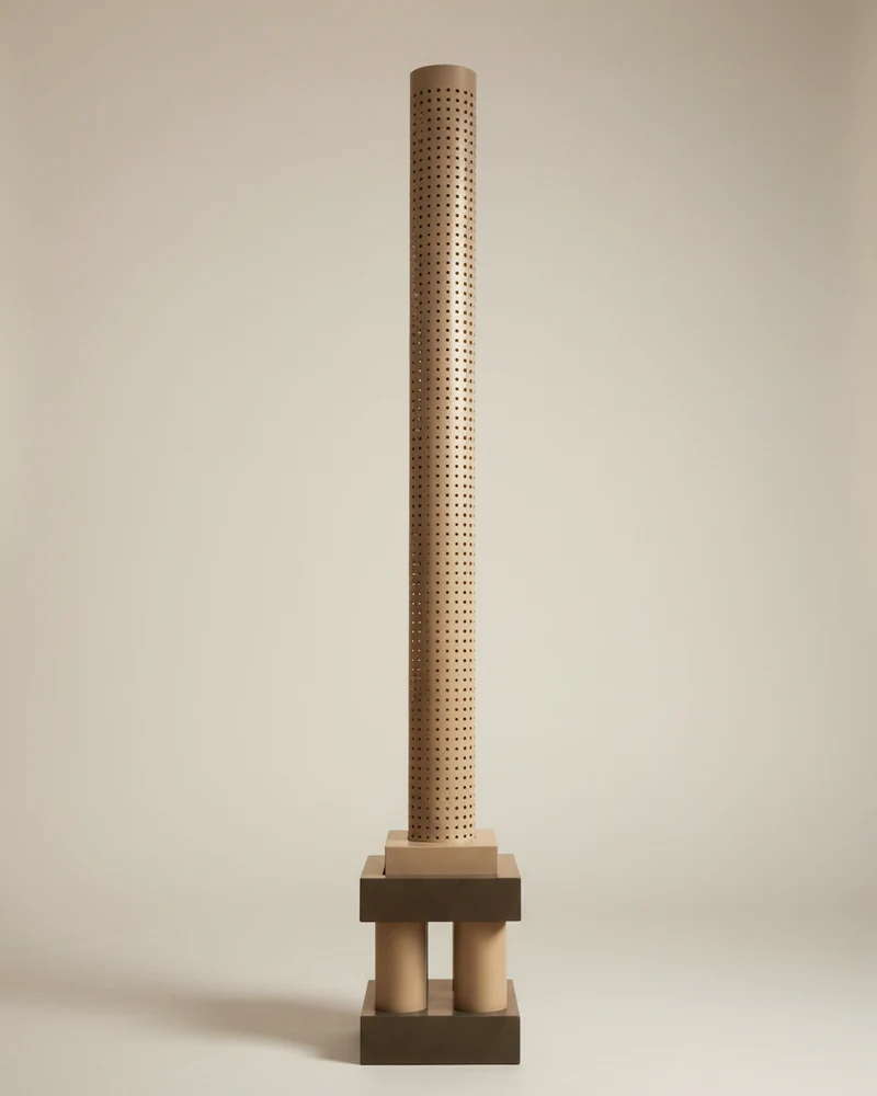 Vintage Postmodern Matteo Thun 'Chicago Tribune' Steel Floor Lamp for Bieffeplast