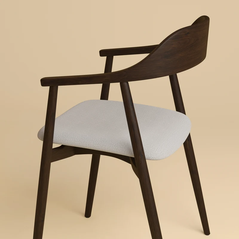 Wooden Dining Chair - MIKURA Series in Smoked Oak