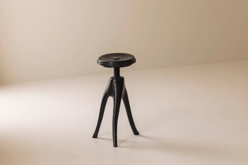 Danish Organic Tripod Stool with Adjustable Seat, Early 20th Century