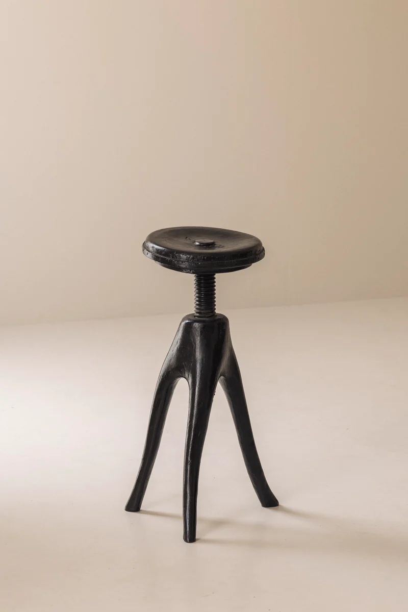 Danish Organic Tripod Stool with Adjustable Seat, Early 20th Century
