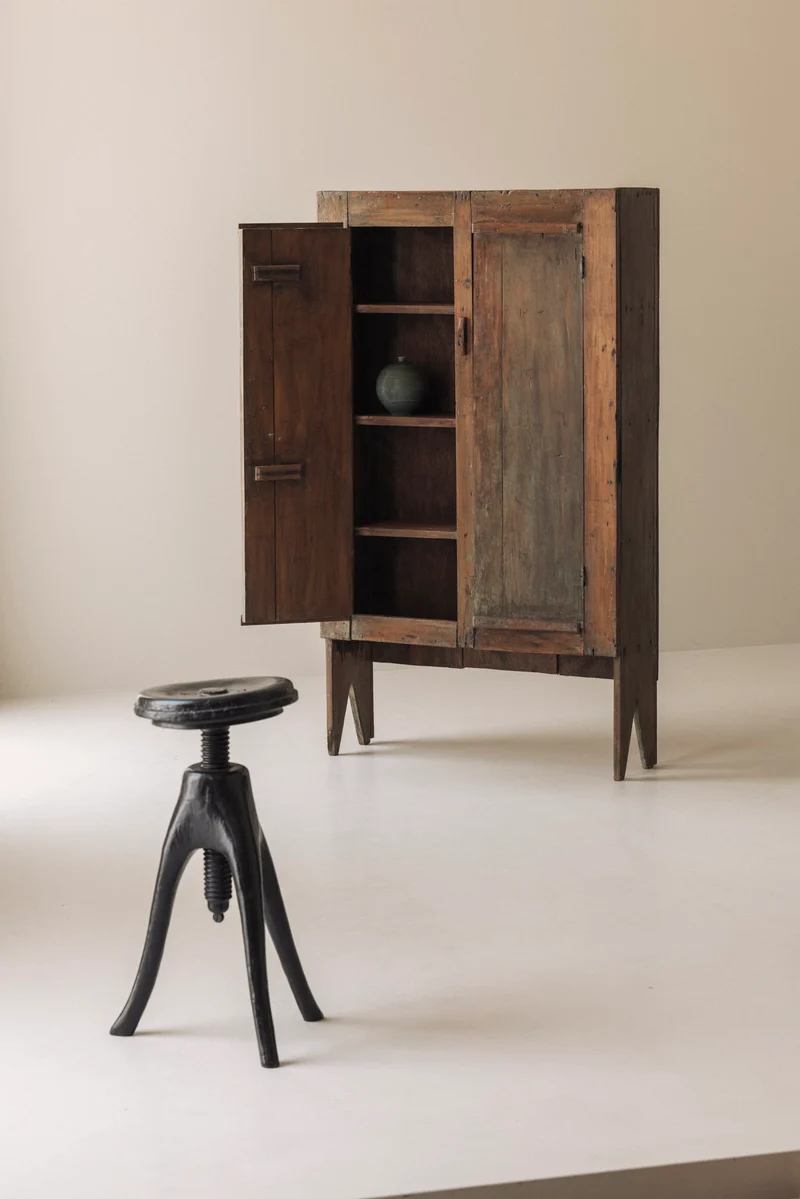 Danish Organic Tripod Stool with Adjustable Seat, Early 20th Century