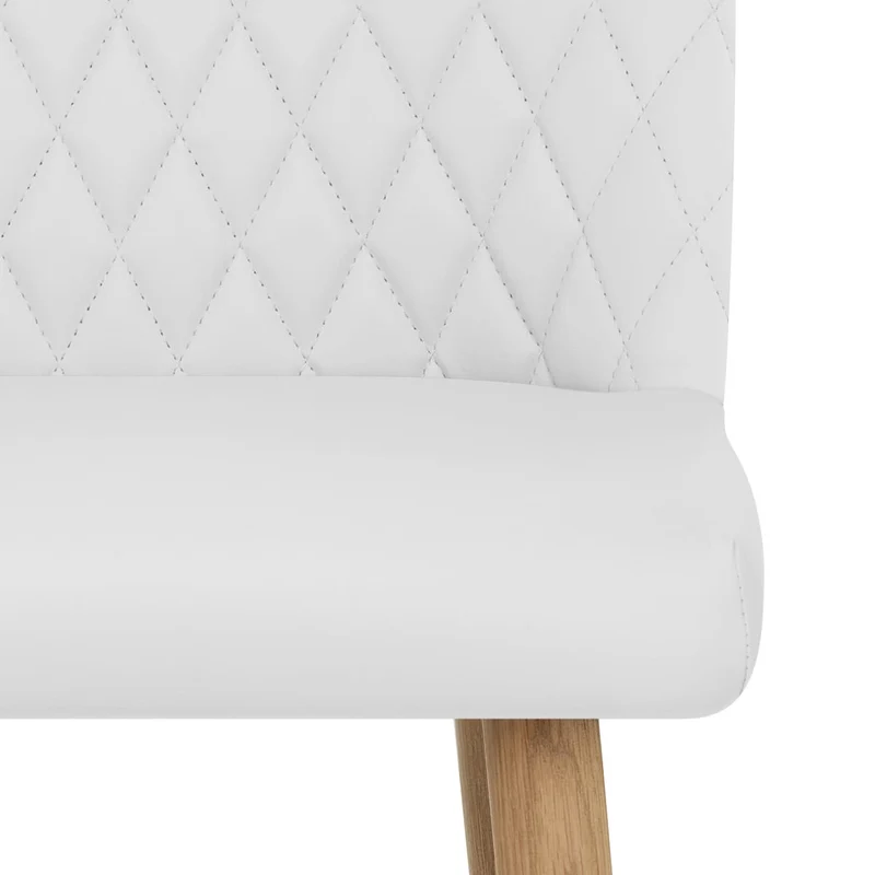 Tabouret de Bar Faux Cuir Bois - Pacific Blanc