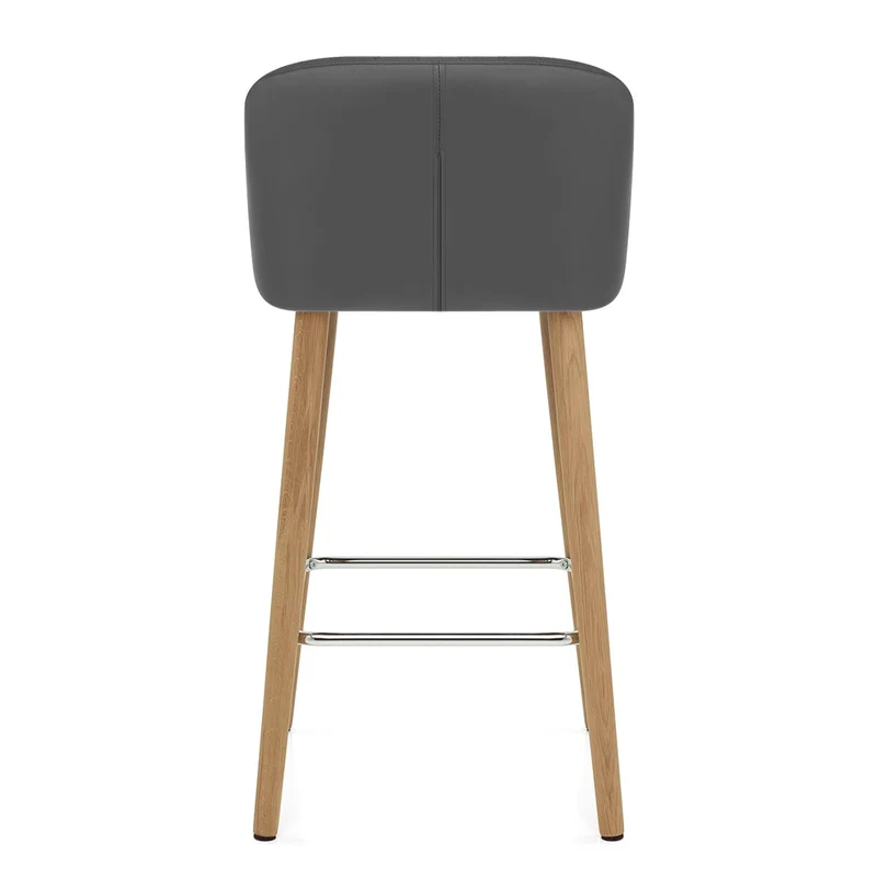 Tabouret de Bar Faux Cuir Bois - Pacific Gris