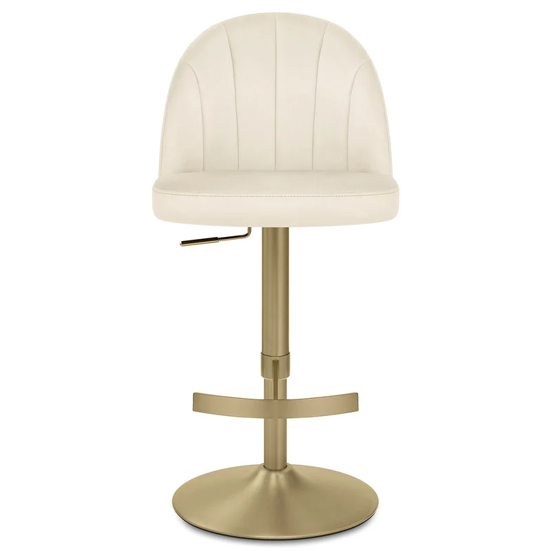 Chaise de Bar Velours - Nicola Crème