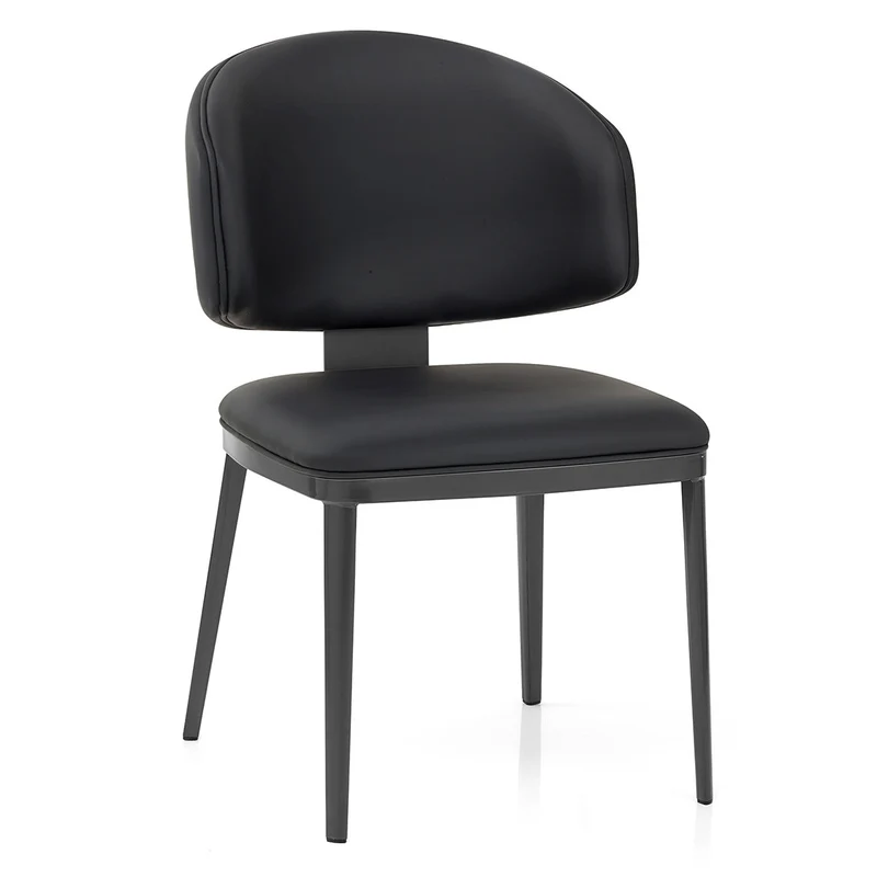 Chaise Faux Cuir Graphite - Elton Noir