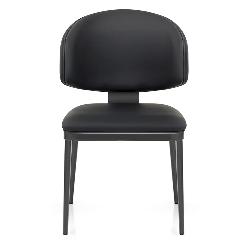 Chaise Faux Cuir Graphite - Elton Noir