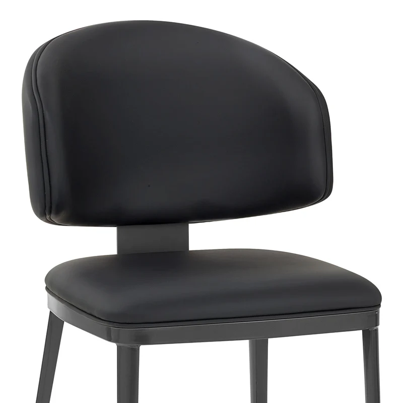 Chaise Faux Cuir Graphite - Elton Noir