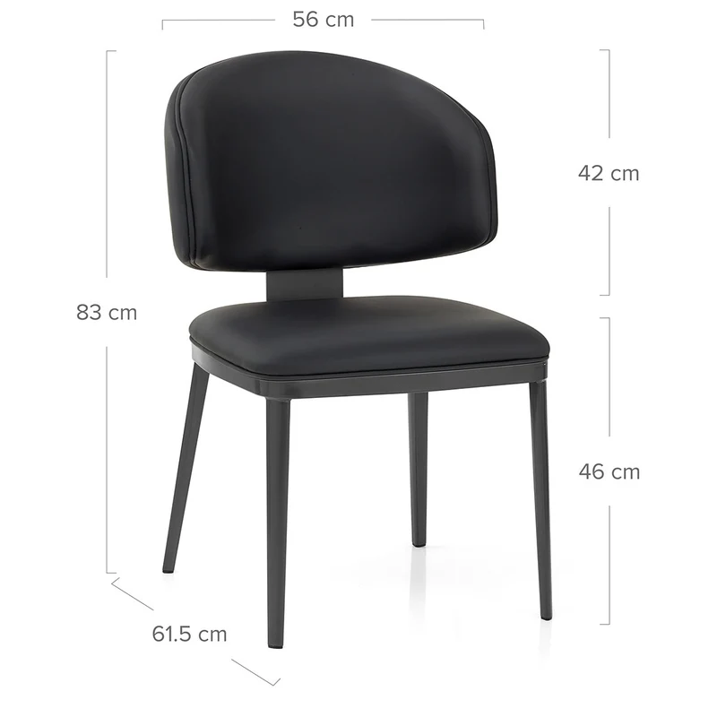 Chaise Faux Cuir Graphite - Elton Noir