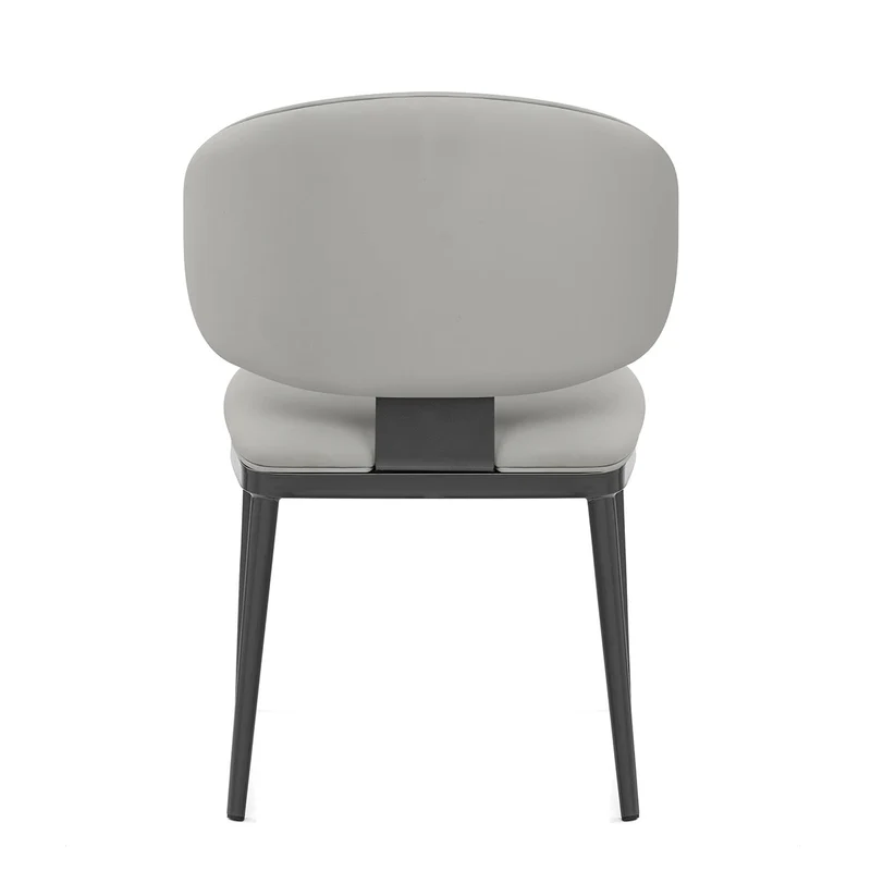 Chaise Faux Cuir Graphite - Elton Gris Clair