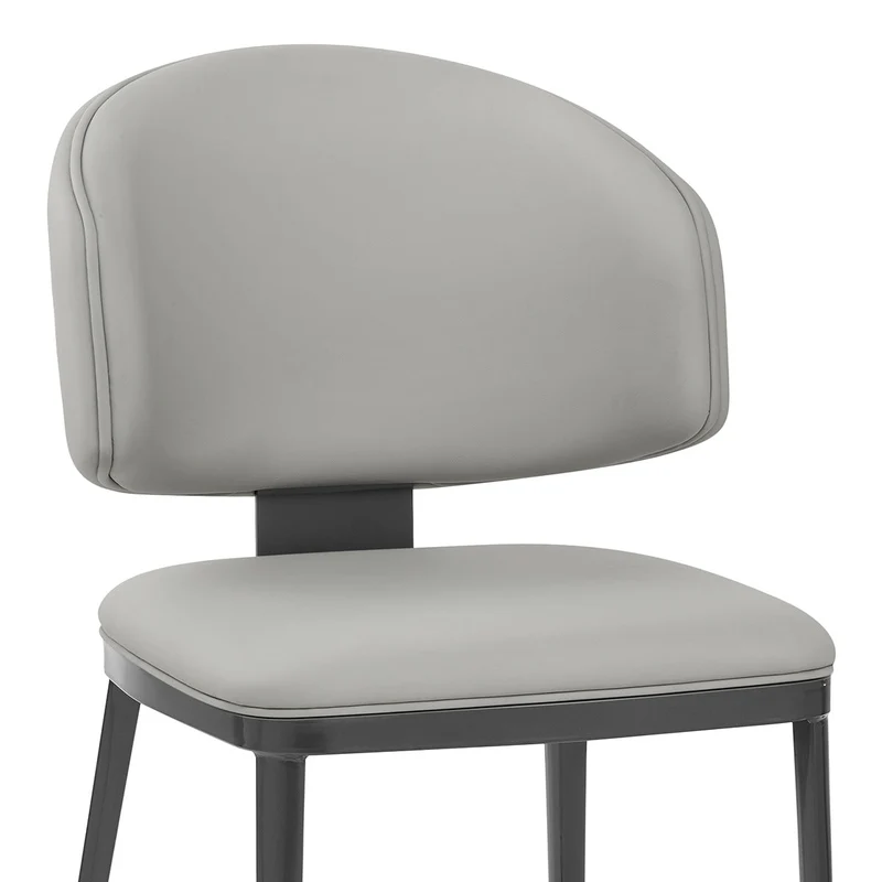 Chaise Faux Cuir Graphite - Elton Gris Clair
