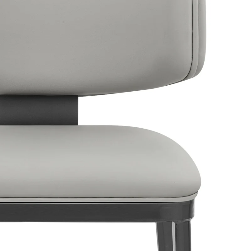 Chaise Faux Cuir Graphite - Elton Gris Clair