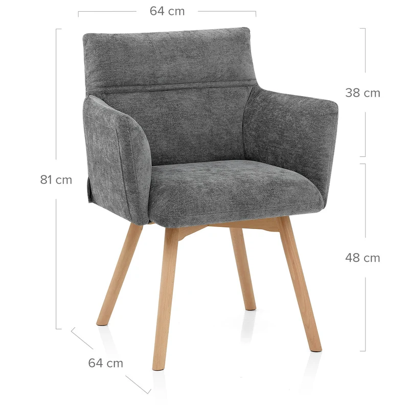 Chaise Tissu - Mica Gris Foncé