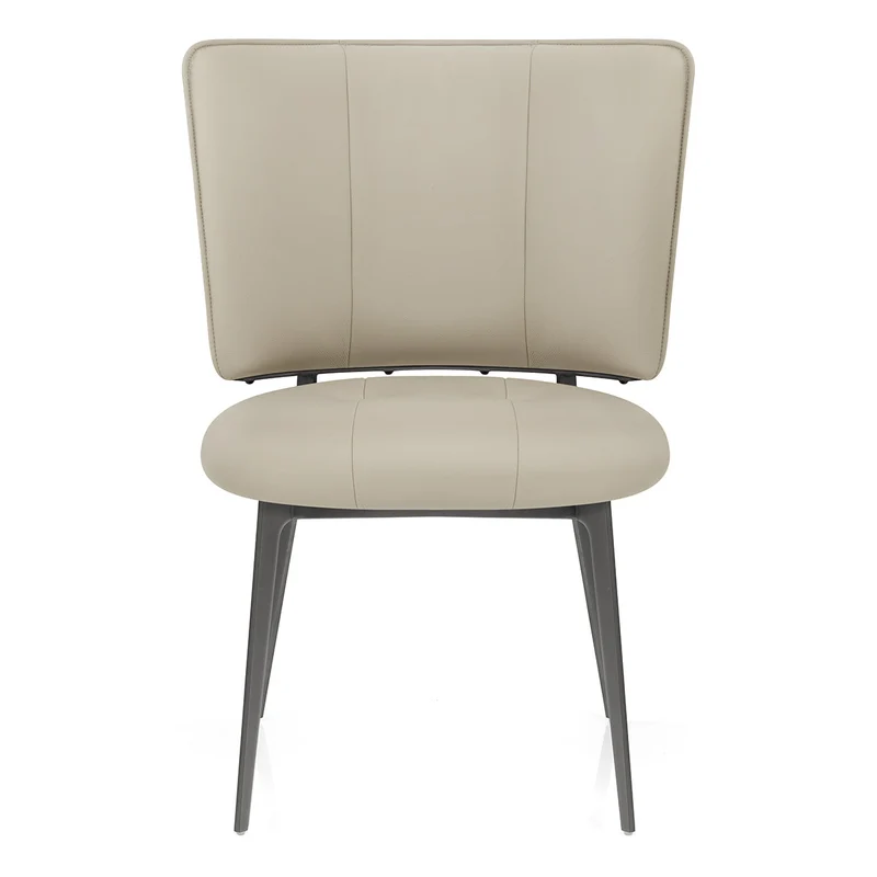Chaise Cuir eco Graphite Brossé - Ellis Taupe