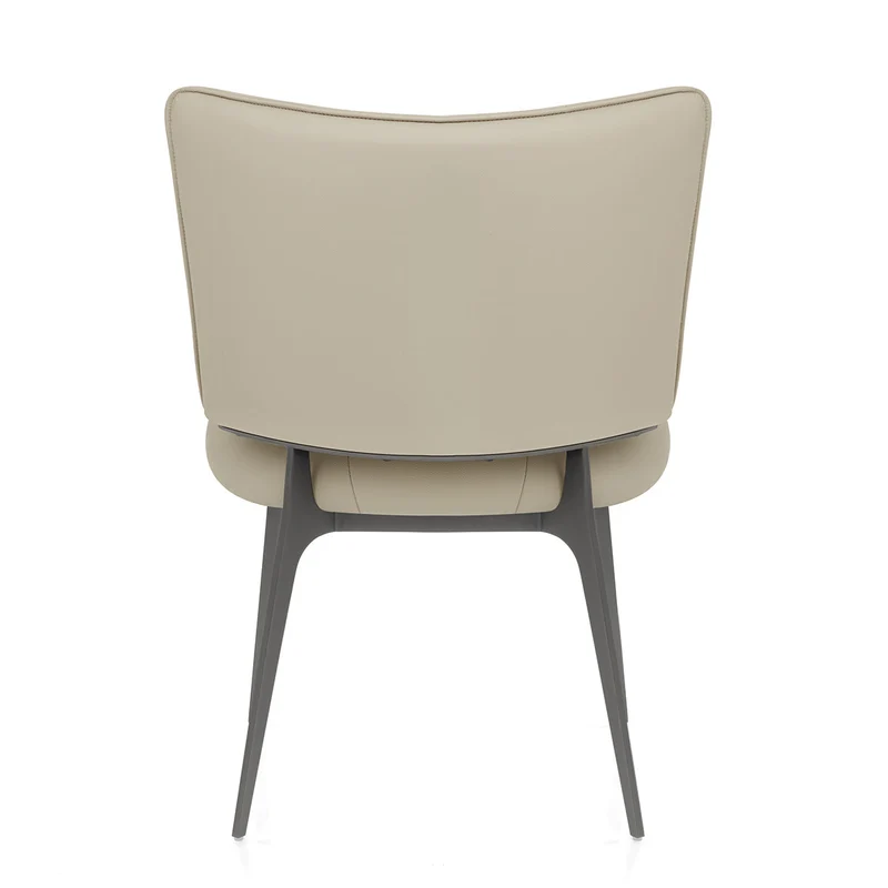 Chaise Cuir eco Graphite Brossé - Ellis Taupe