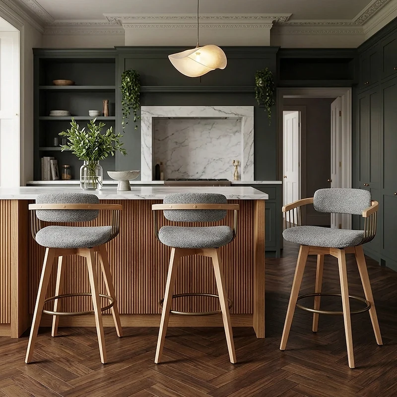 Tabouret de Bar Boucle - Electra Gris Clair