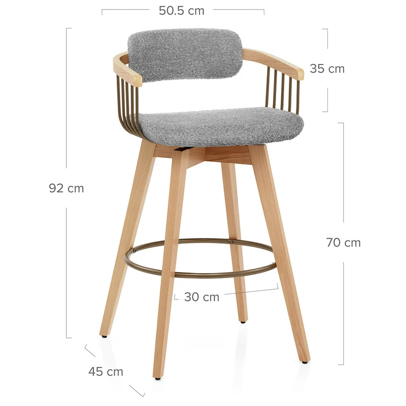 Tabouret de Bar Boucle - Electra Gris Clair