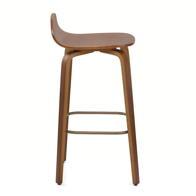 Tabouret de Bar Bois - Curve Noyer Poli
