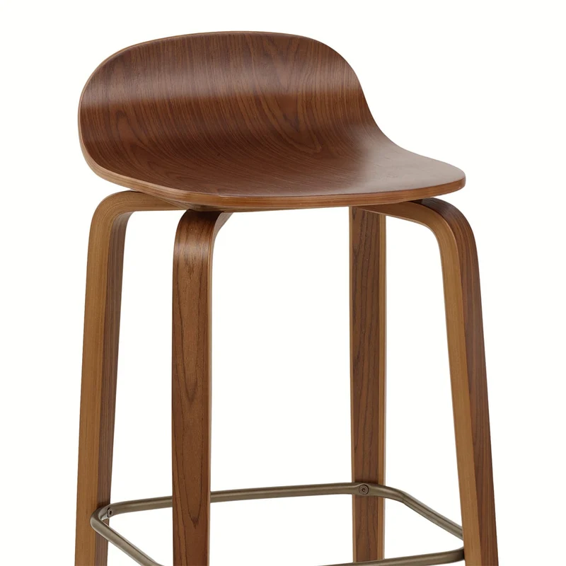 Tabouret de Bar Bois - Curve Noyer Poli