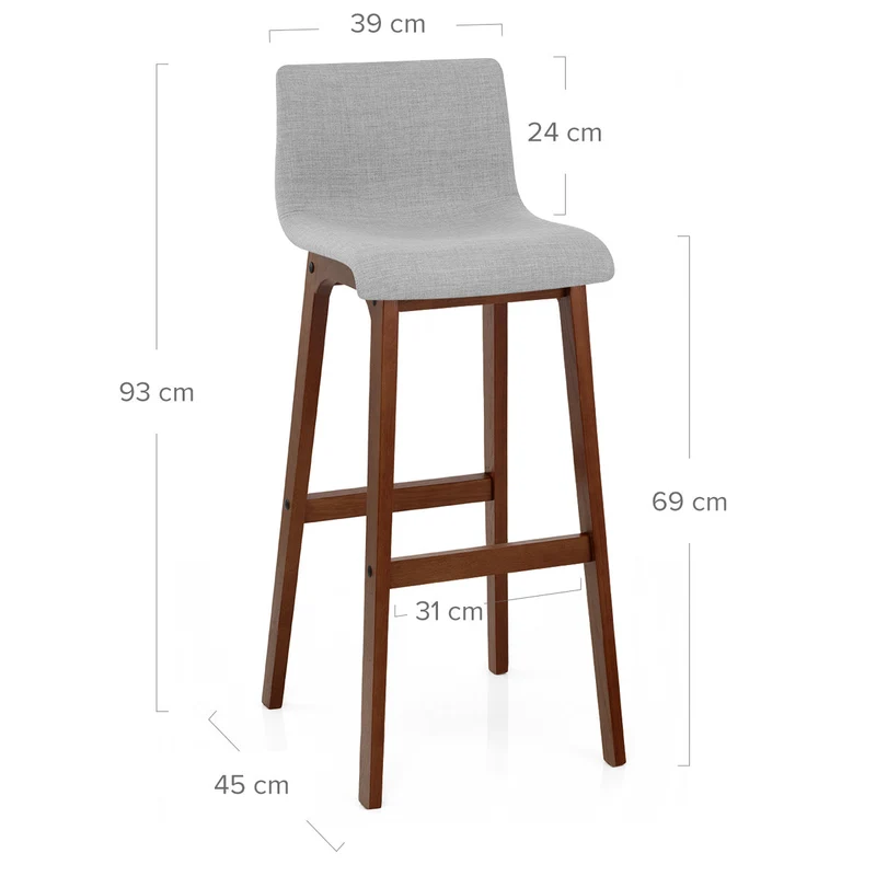 Tabouret de Bar Tissu - Drift Gris Clair