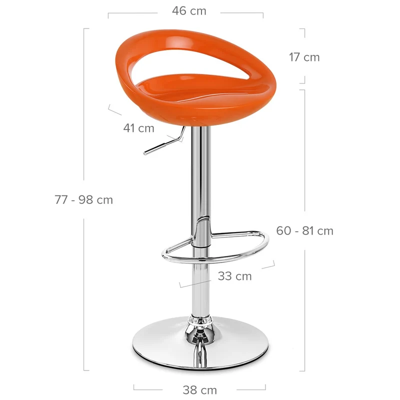 Chaise de Bar ABS Chrome - Crescent Orange