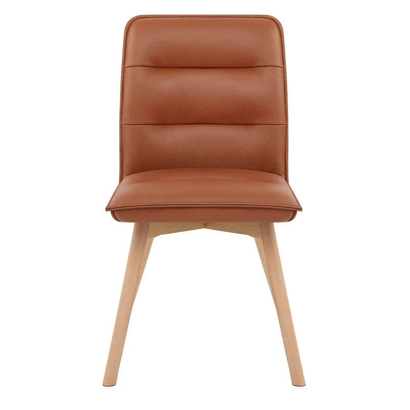 Chaise Cuir Véritable Bois - Ciro Marron